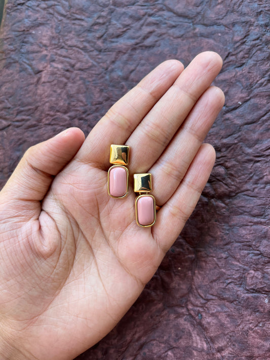 golden-pink drop earrings