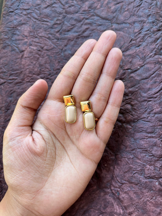 golden-beige drop earrings