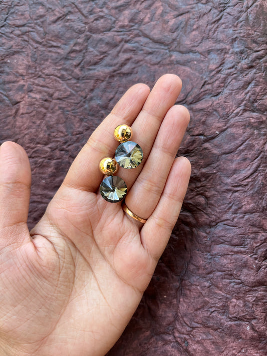 Black crystal drop earrings